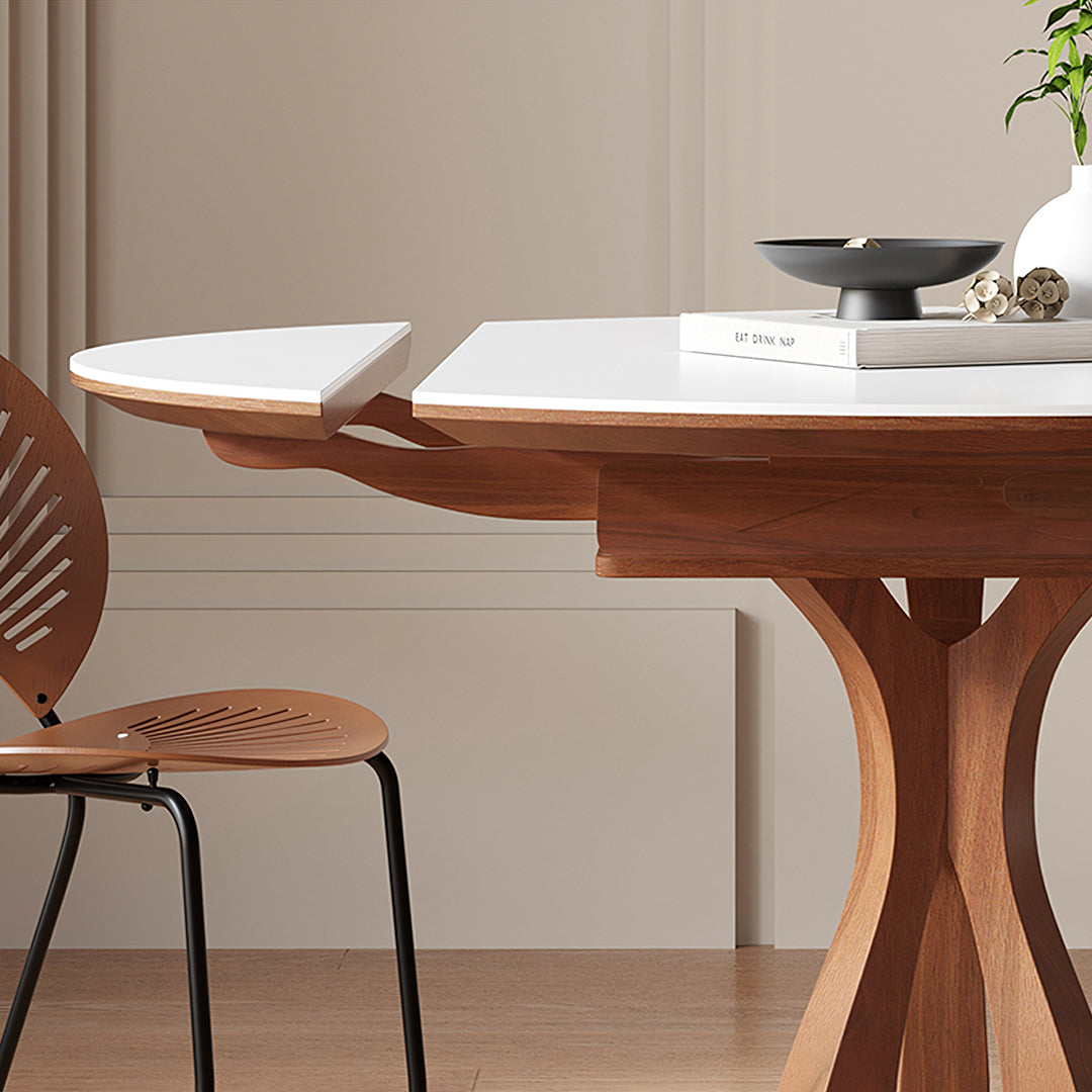 Caruso Round Extending Dining Table, Sintered Stone, White