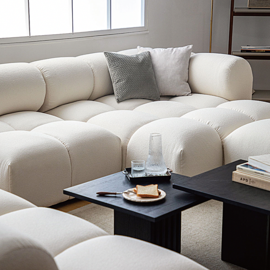 Lysander Velvet Module Three Seater, Four Seater, Five Seater Sofa, Corner Sofa, White-Weilai Concept-Weilai Concept