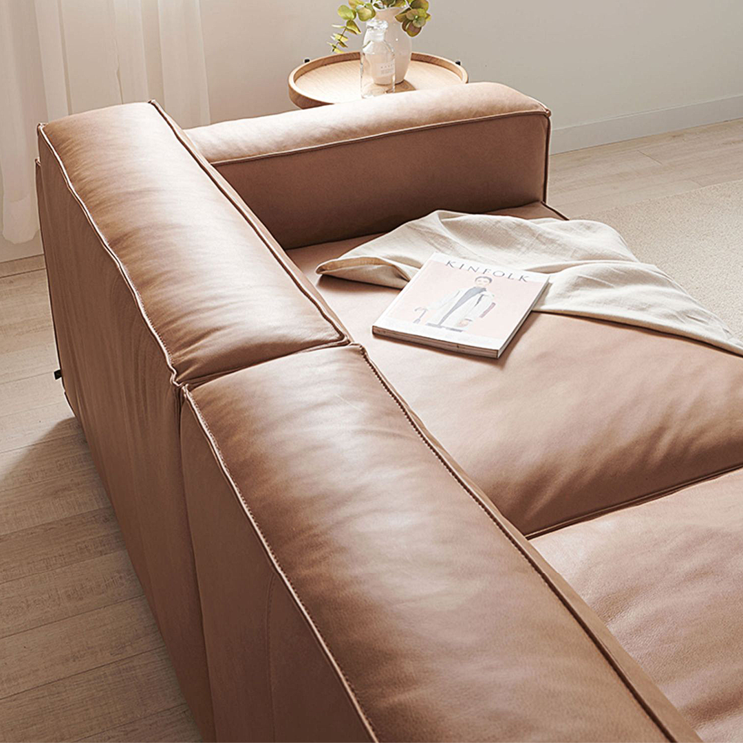 Lucian Four Seater Coner Sofa, Modular Sofa, Real Leather-Weilai Concept-Weilai Concept
