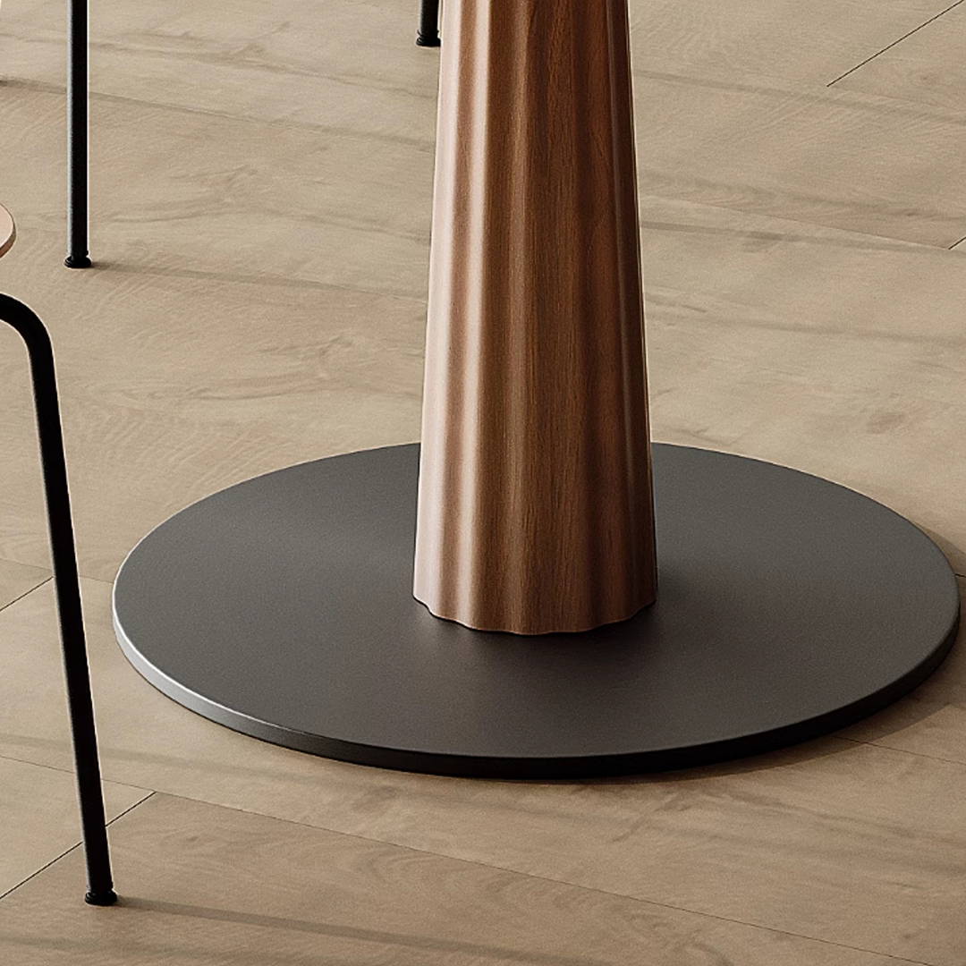 Anderson Small Round Dining Table, Sintered Stone & Solid Wood-Weilai Concept-Weilai Concept