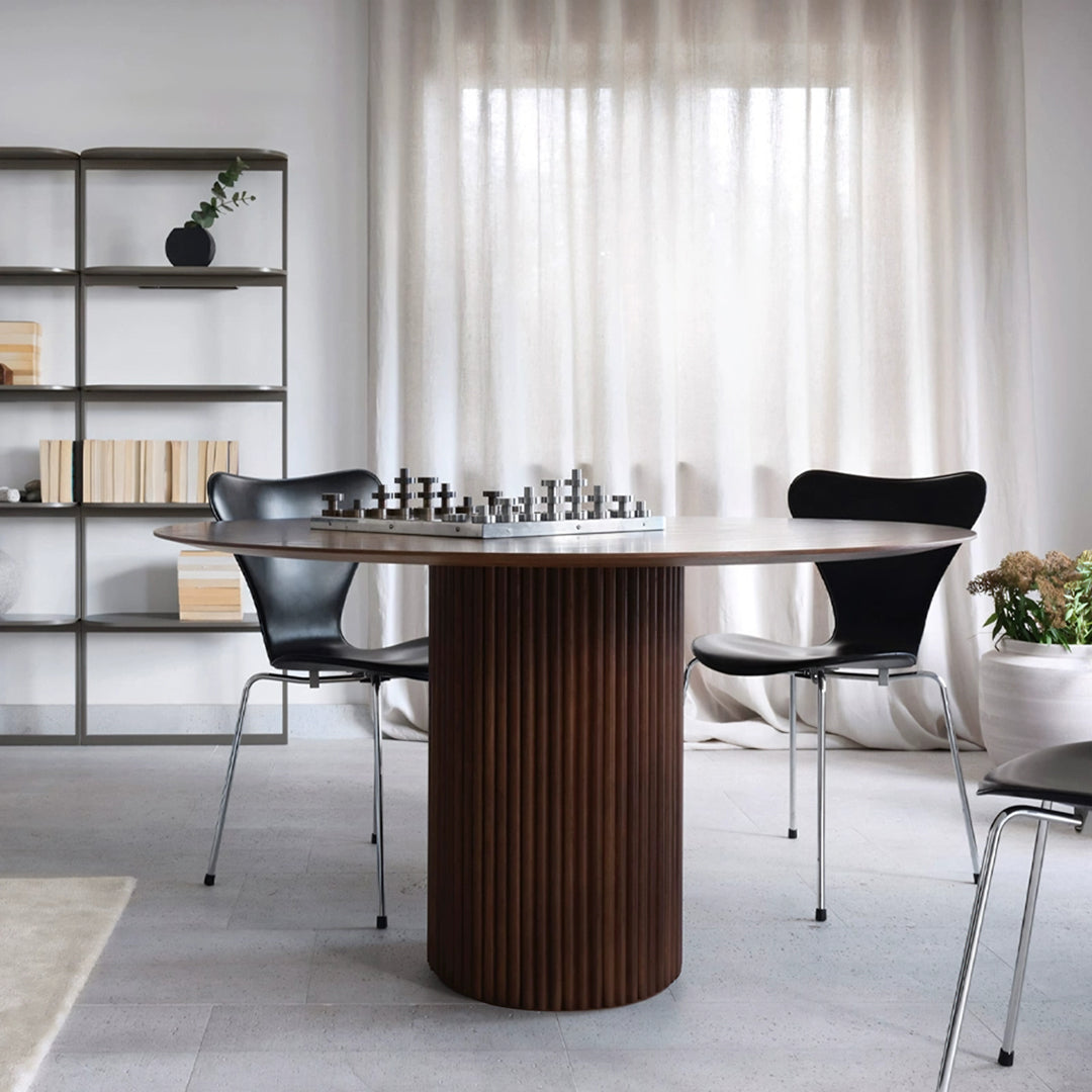 Ivar Round Dining Table, Oak Or  Walnut