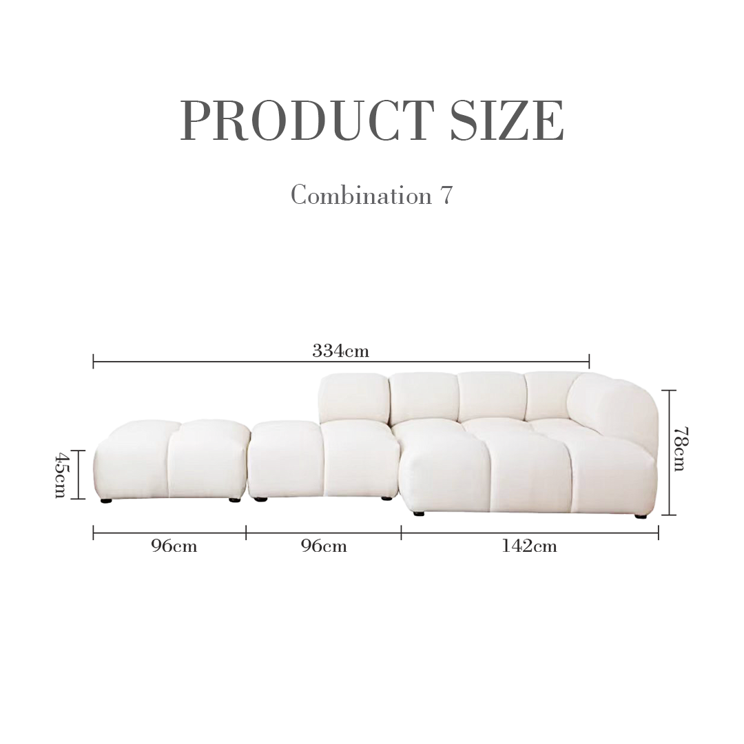 Lysander Velvet Module Three Seater, Four Seater, Five Seater Sofa, Corner Sofa, White-Weilai Concept-Weilai Concept