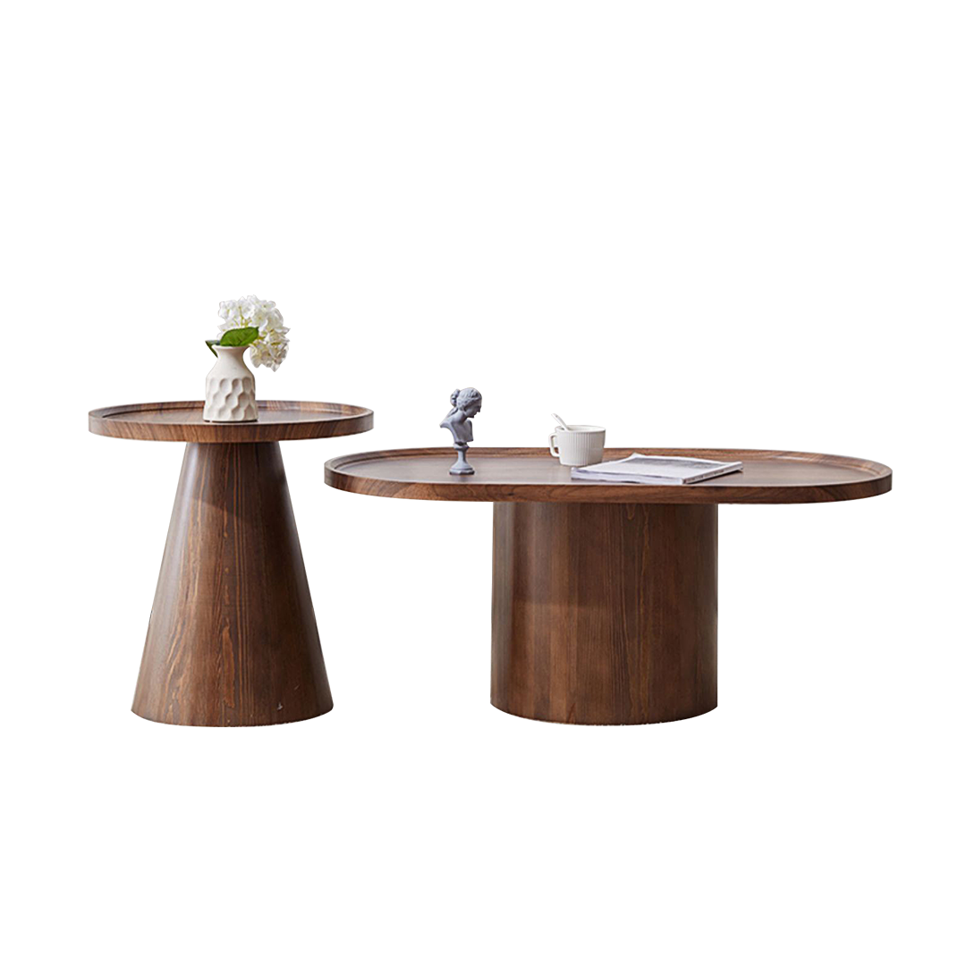 Osric Mid Century Coffee Table Set-Weilai Concept-Walnut-Weilai Concept