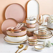 8 Pieces Dinner Set, Pink Or White-Weilai Concept-Weilai Concept