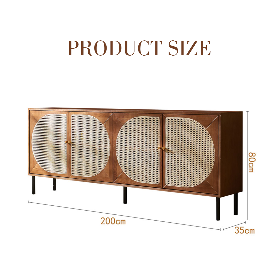 Booker Rattan Sideboard, Solid Wood-Weilai Concept-Weilai Concept
