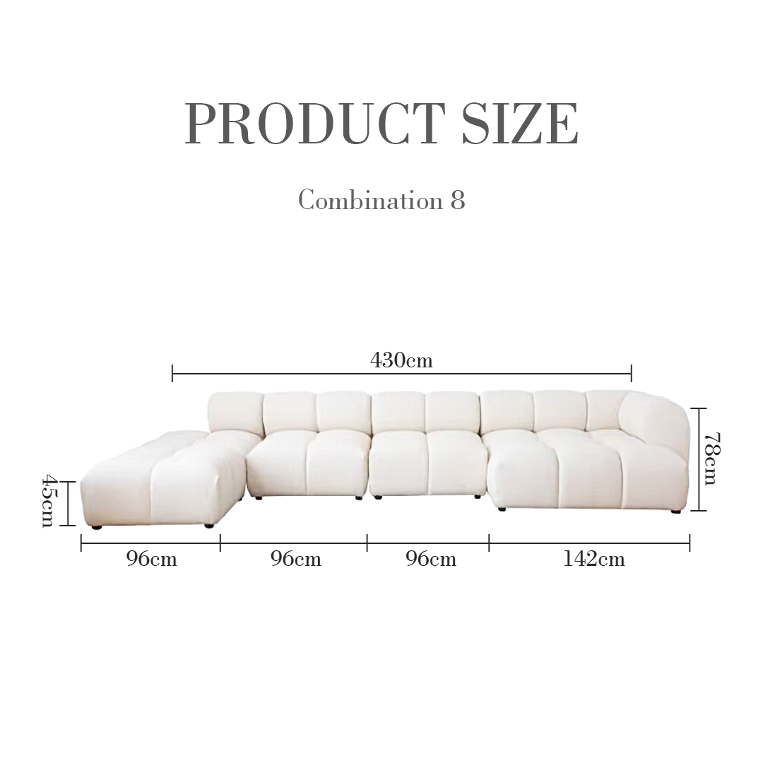 Lysander Velvet Module Three Seater, Four Seater, Five Seater Sofa, Corner Sofa, White-Weilai Concept-Weilai Concept
