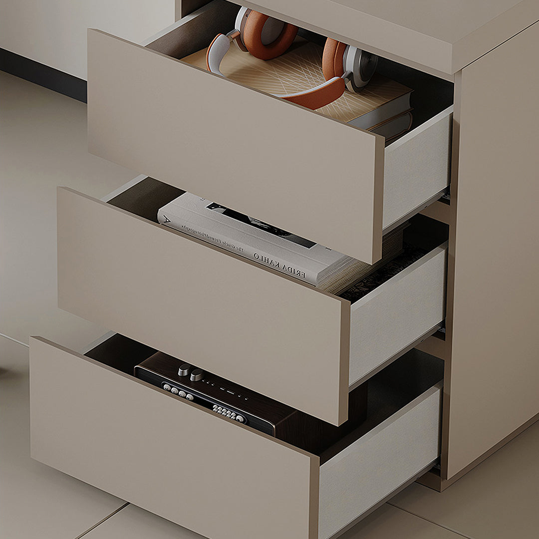 Jamal Office Desk With Storage & Office Chair, Solid Wood-Weilai Concept-Weilai Concept