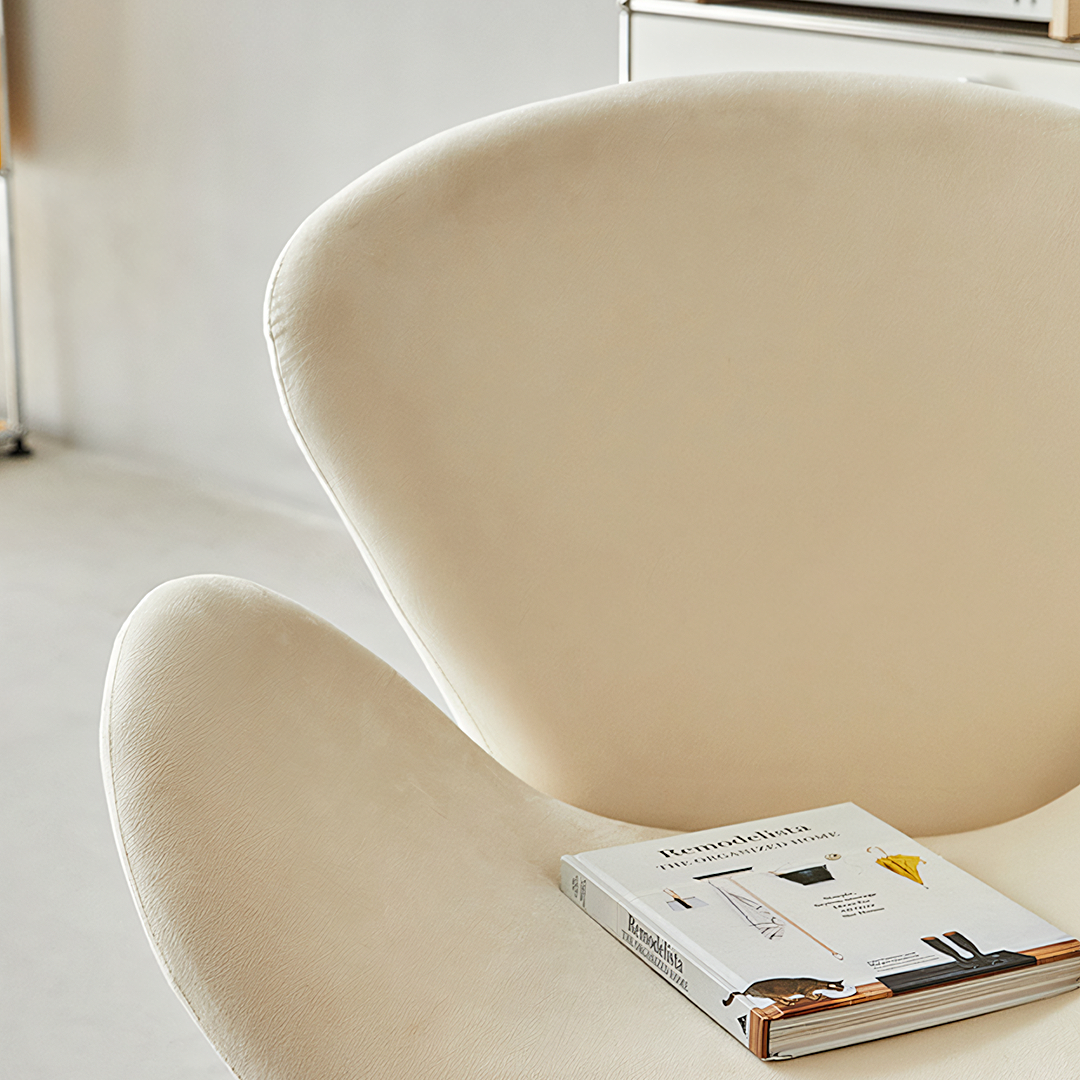 Tane Swivel Office Chair, Cream Flannelette-Weilai Concept-Weilai Concept