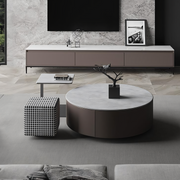 Alvis Coffee Table Set With Stool, Sintered Stone-Weilai Concept-Weilai Concept
