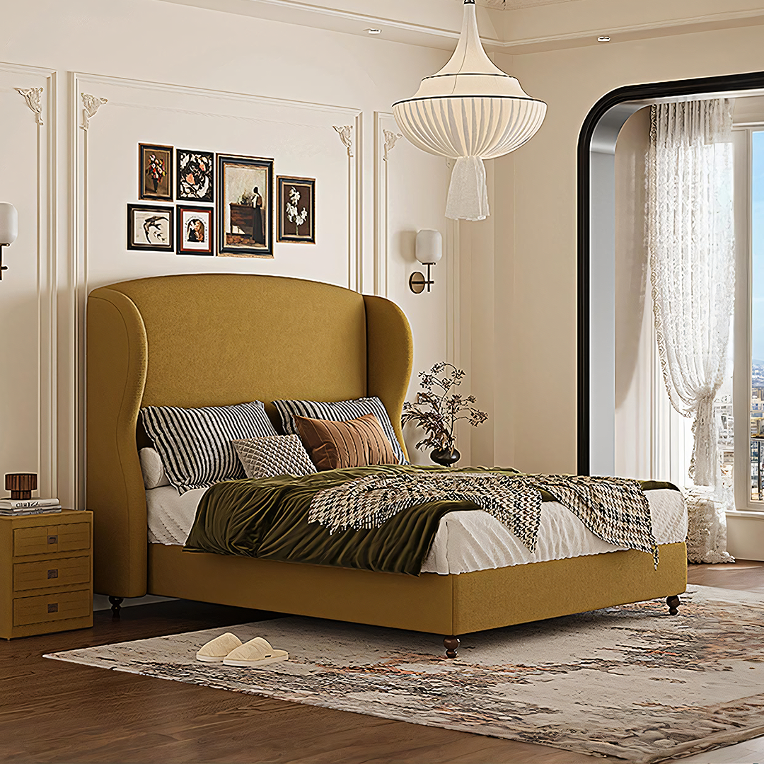 Amara Wingback Double Bed, King Size-Weilai Concept-Weilai Concept
