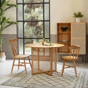 Bruce Rattan Dining Table, Light Oak, Round-Weilai Concept-Weilai Concept