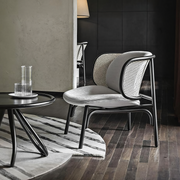 Cane Rattan Armchair, Grey Linen-Weilai Concept-Weilai Concept