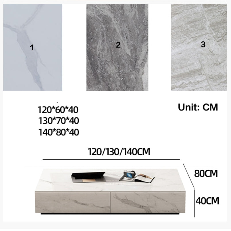 Dionne Coffee Table, Sintered Stone, White Marble Effect-Weilai Concept-Weilai Concept