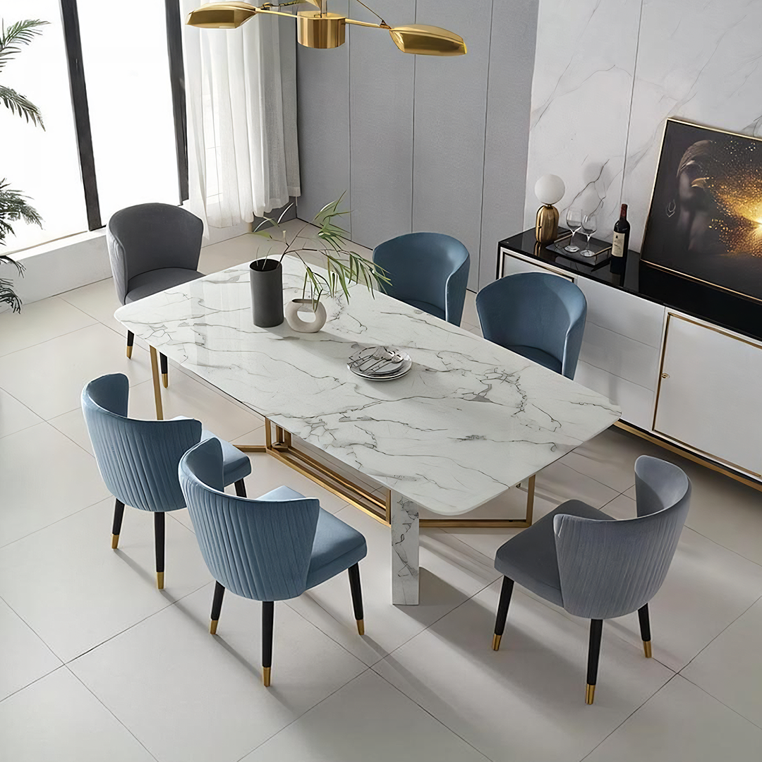 FenX Dining Table, Dining Table, Sintered Stone And Gold-Weilai Concept-Weilai Concept