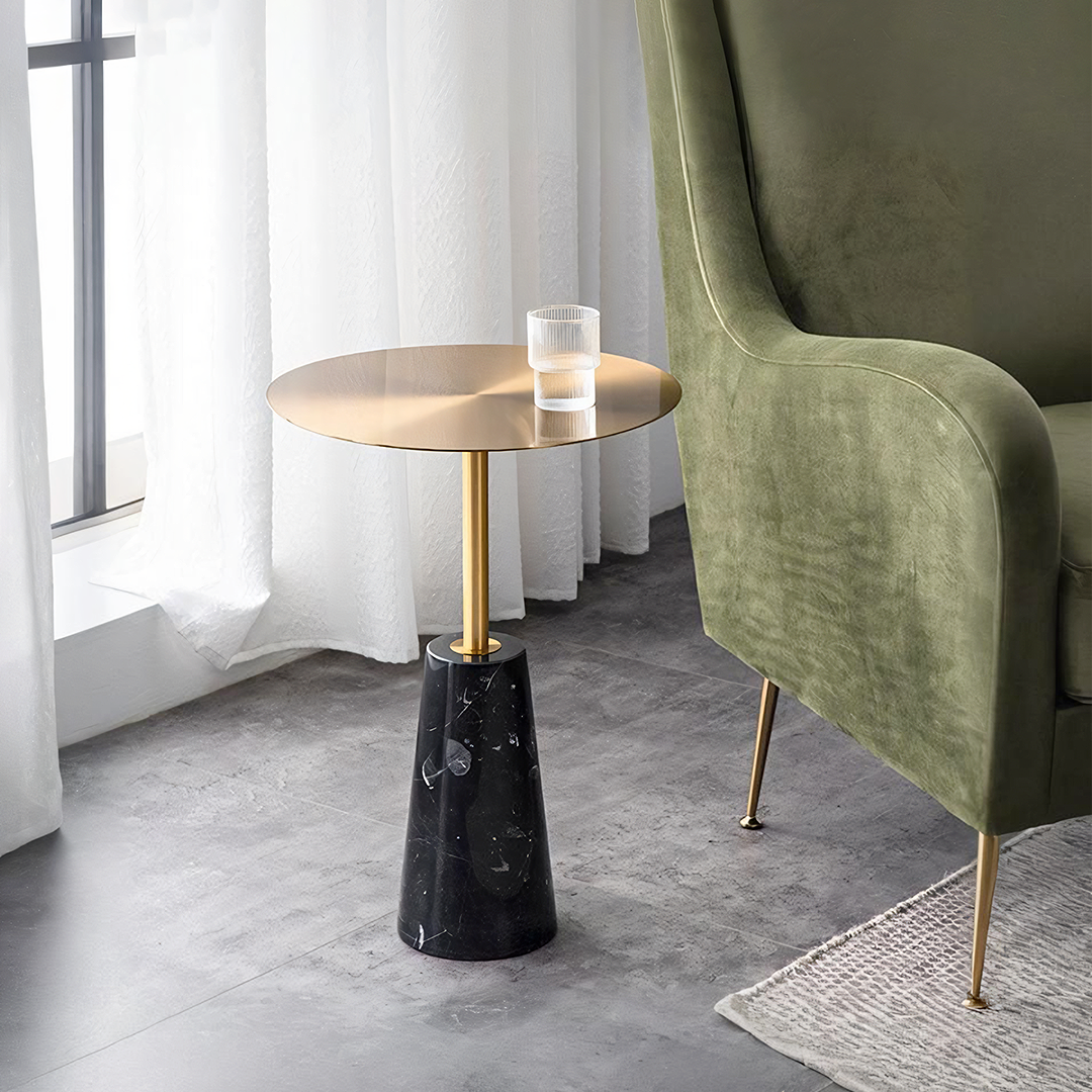 Kilby Side Table, Marble-Weilai Concept-Gold+Black-Weilai Concept