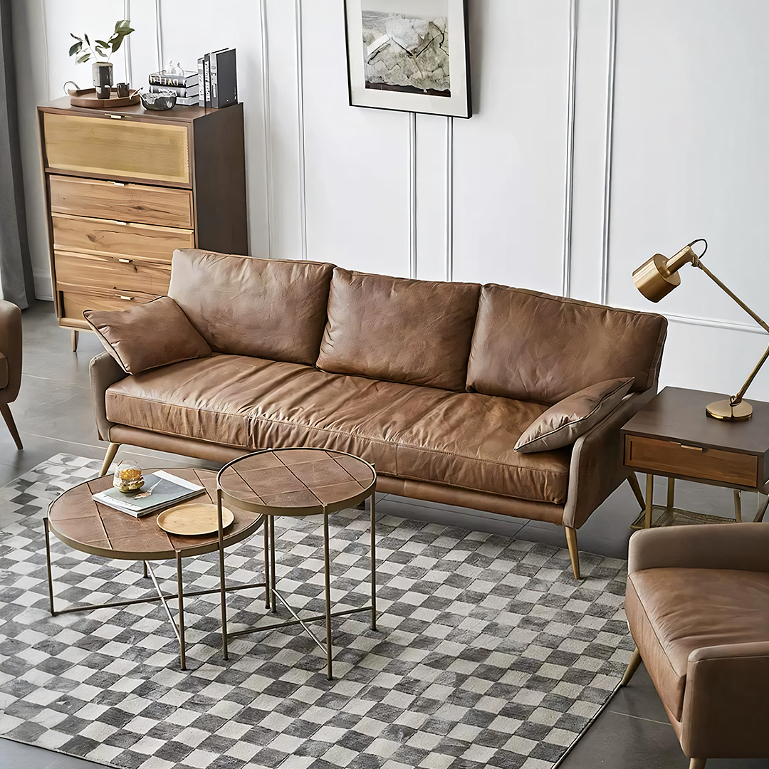 Luna Three Seaters Sofa, Three Seater Corner Sofa, Real Leather-Weilai Concept-Weilai Concept