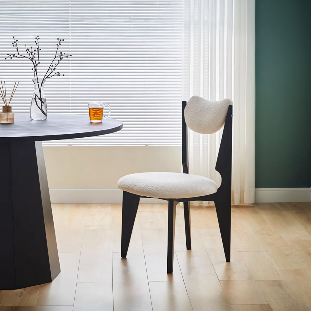 Molan Dining Chair, White Boucle-Weilai Concept-Weilai Concept
