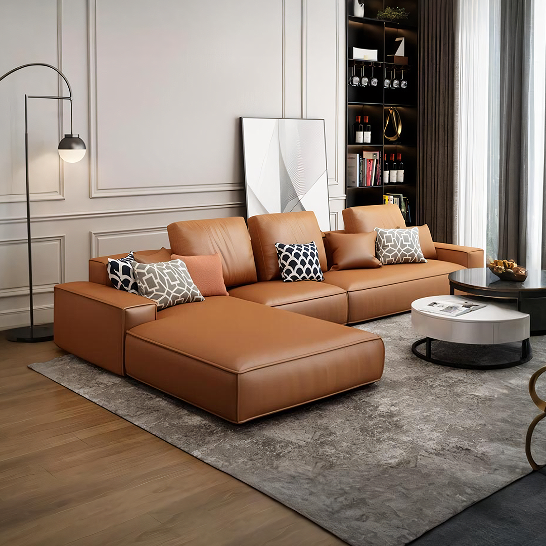 Nevaeh Three Seater Corner Sofa, Leathaire-Weilai Concept-Weilai Concept