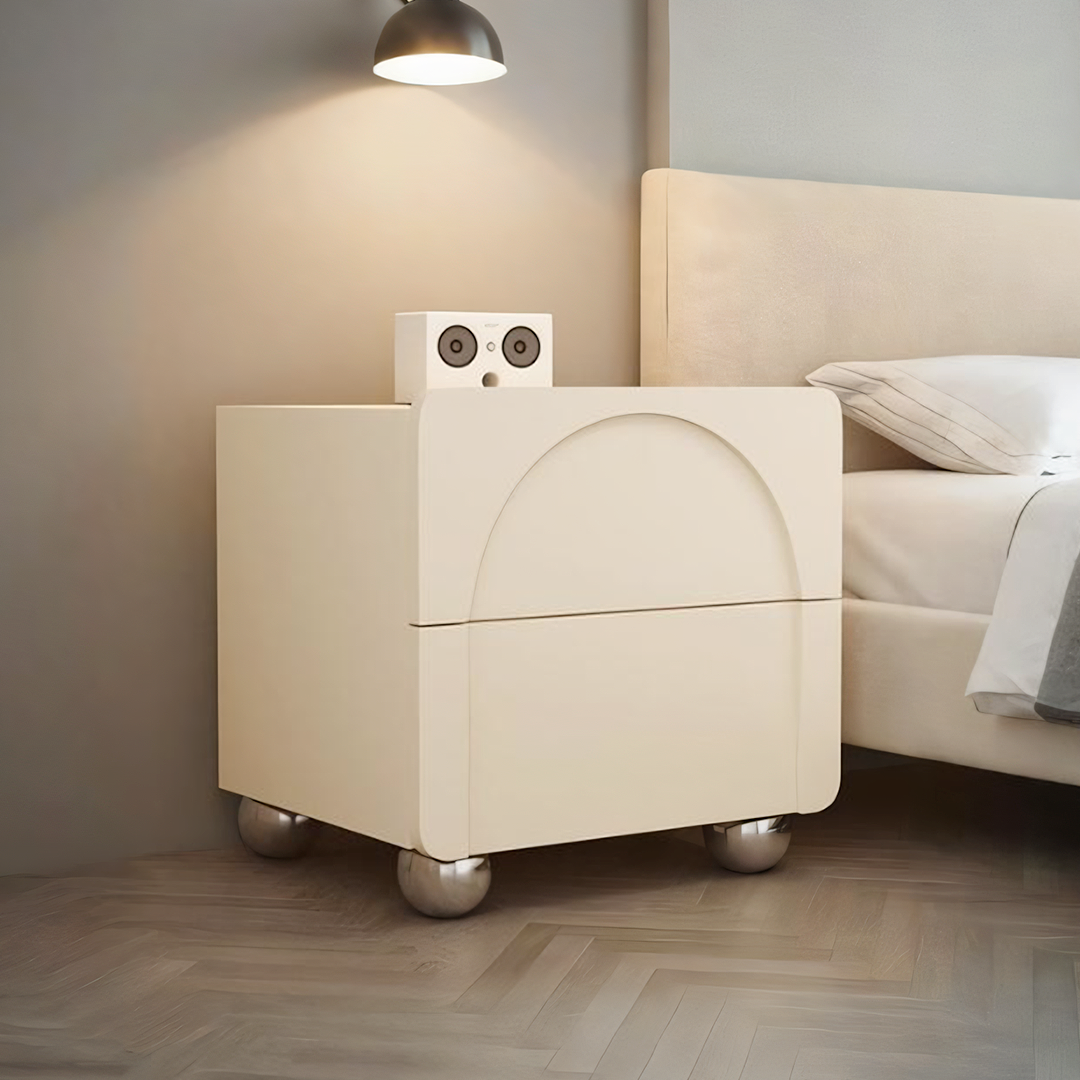Niomi Bedside Table, Cream-Weilai Concept-Weilai Concept