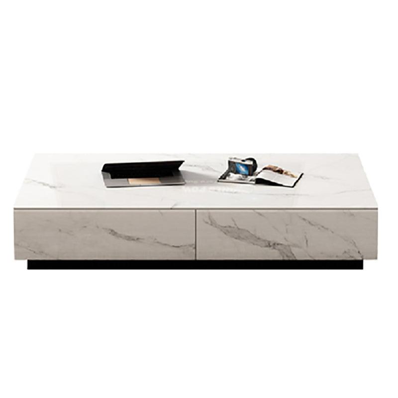 Dionne Coffee Table, Sintered Stone, White Marble Effect-Weilai Concept-Weilai Concept