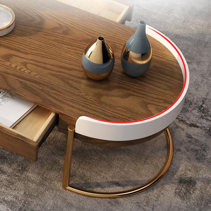 Ouezzane Nesting Coffee Table Set, With TV Stand, Oak-Weilai Concept-Weilai Concept