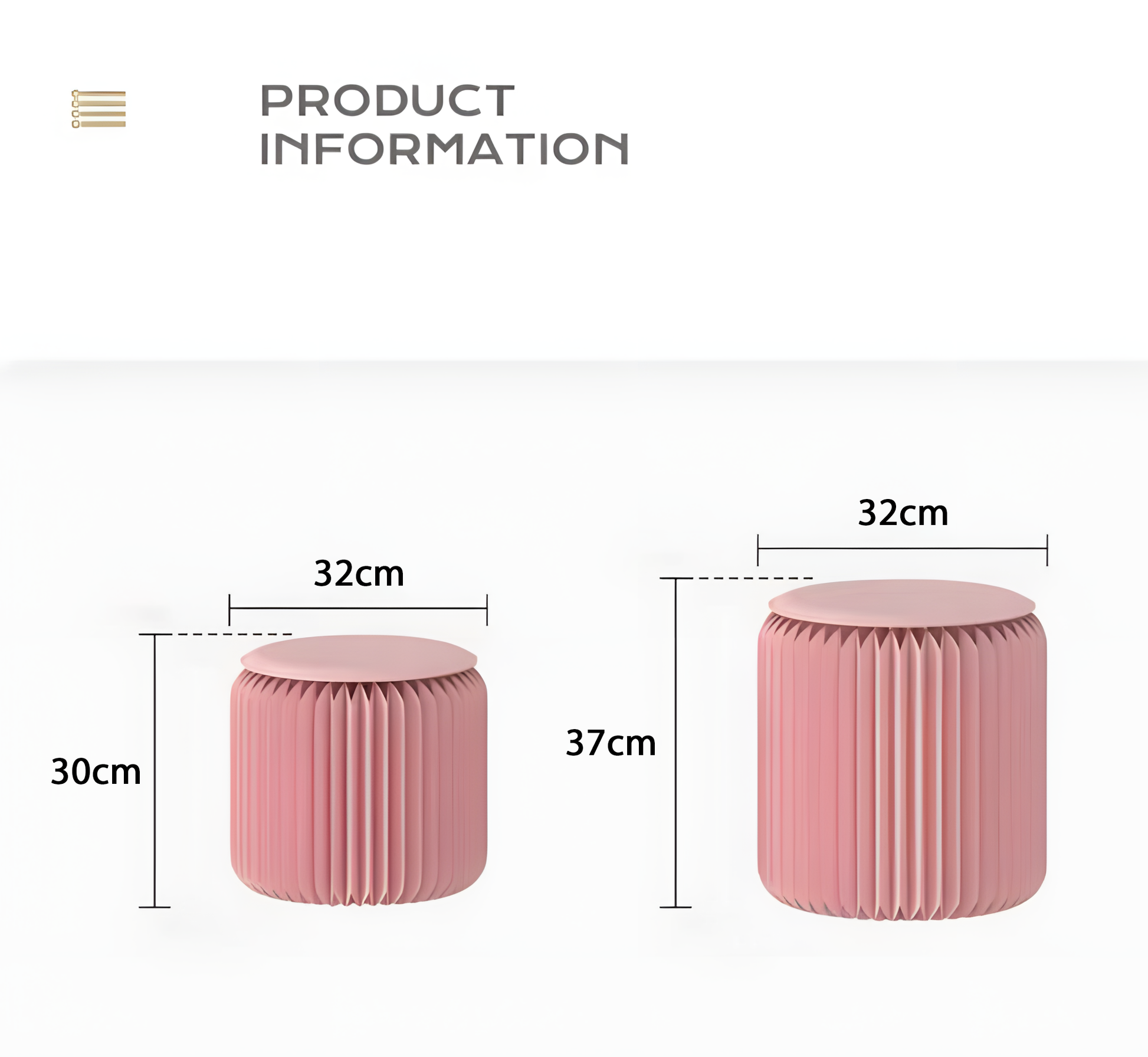 Pink Mini Accordion Stool-Weilai-Weilai Concept