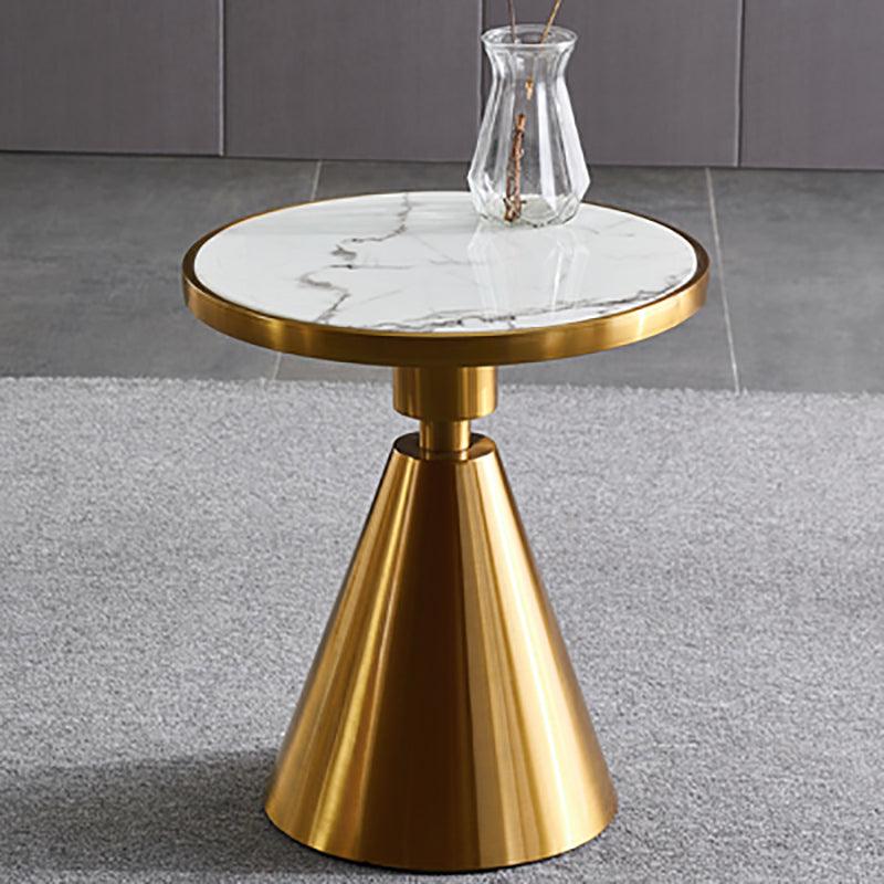 Modern Side Table with Marble Top and Metal Base-Weilai Concept-Weilai Concept