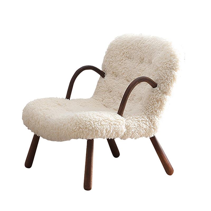 Philip Arc Sheepskin Armchair And Ottoman-Weilai Concept-Weilai Concept