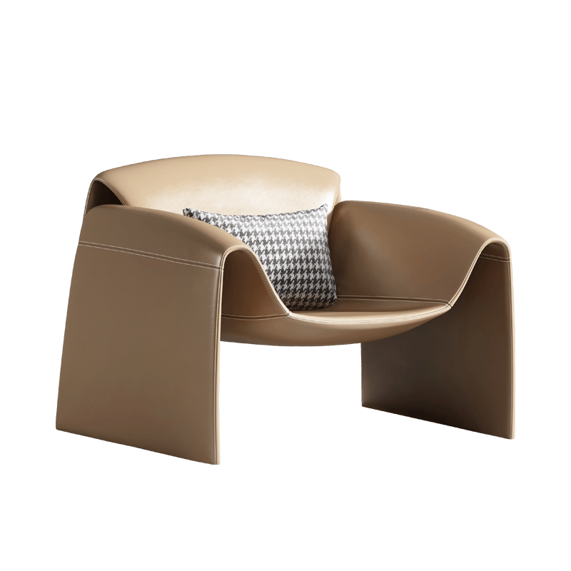 U Shape Armchair, Leather-Weilai Concept-Weilai Concept