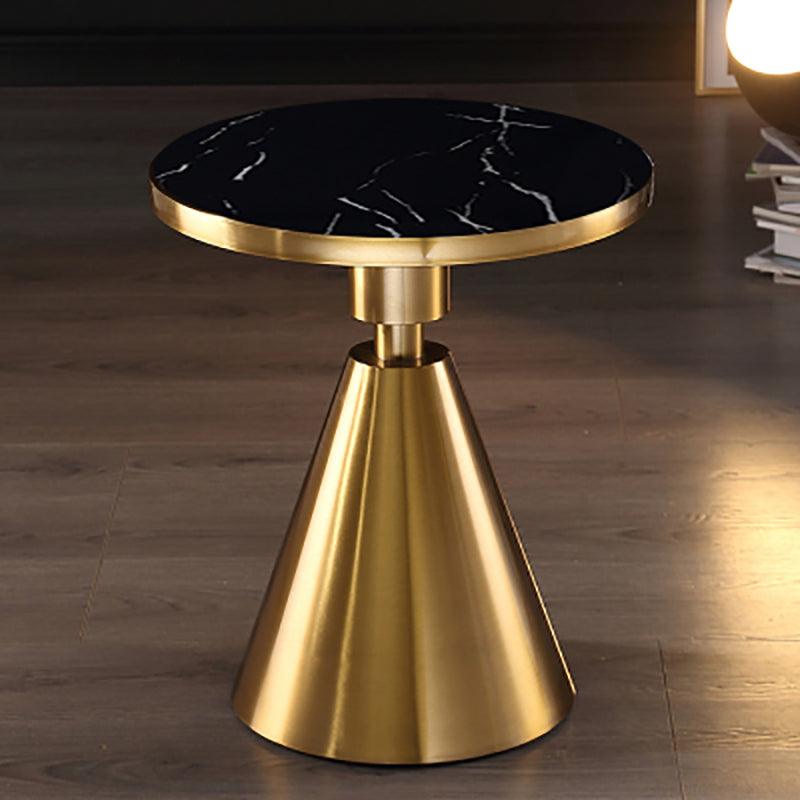 Modern Side Table with Marble Top and Metal Base-Weilai Concept-Weilai Concept