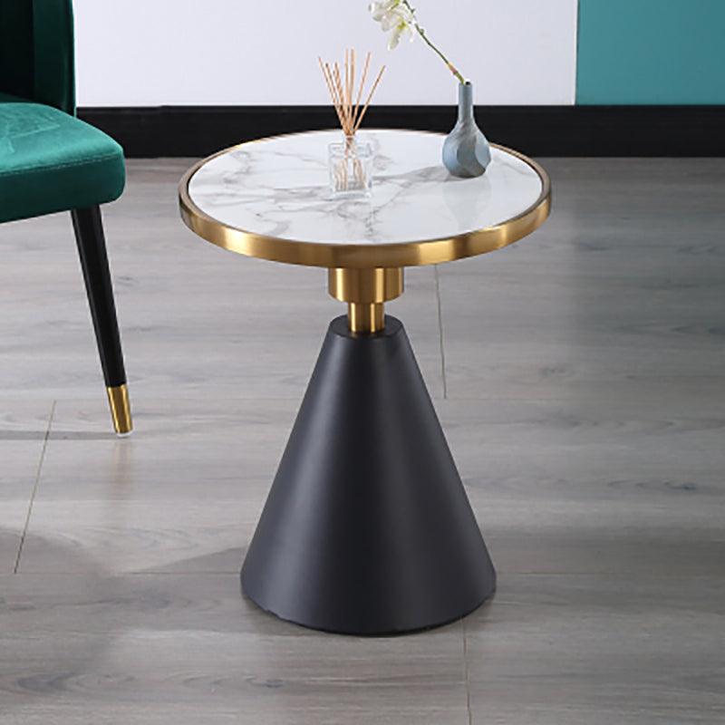 Modern Side Table with Marble Top and Metal Base-Weilai Concept-Weilai Concept