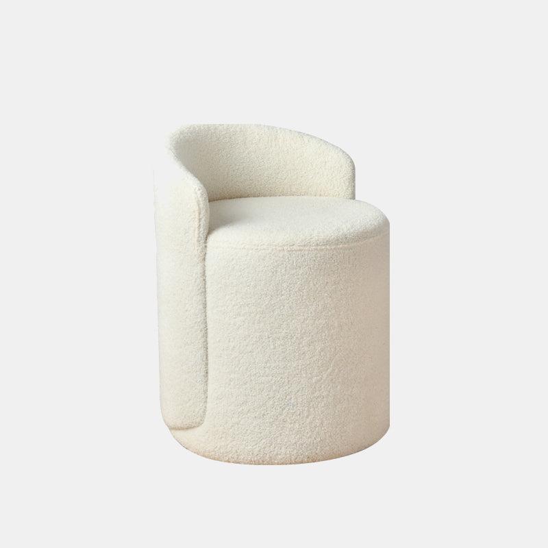 Nora Ottoman Footstool, White Boucle, Dressing Table Stool-Weilai Concept-White / Boucle-Weilai Concept