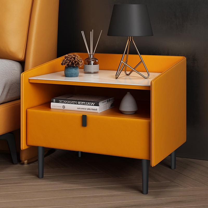 Insula Bedside Table-Weilai Concept-Orange-Weilai Concept
