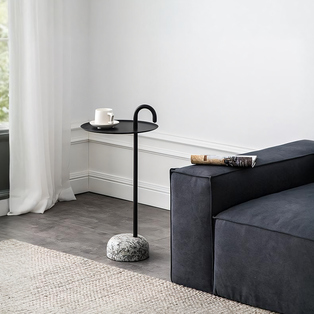Stone Crutch Side Table, Black-Weilai Concept-Weilai Concept