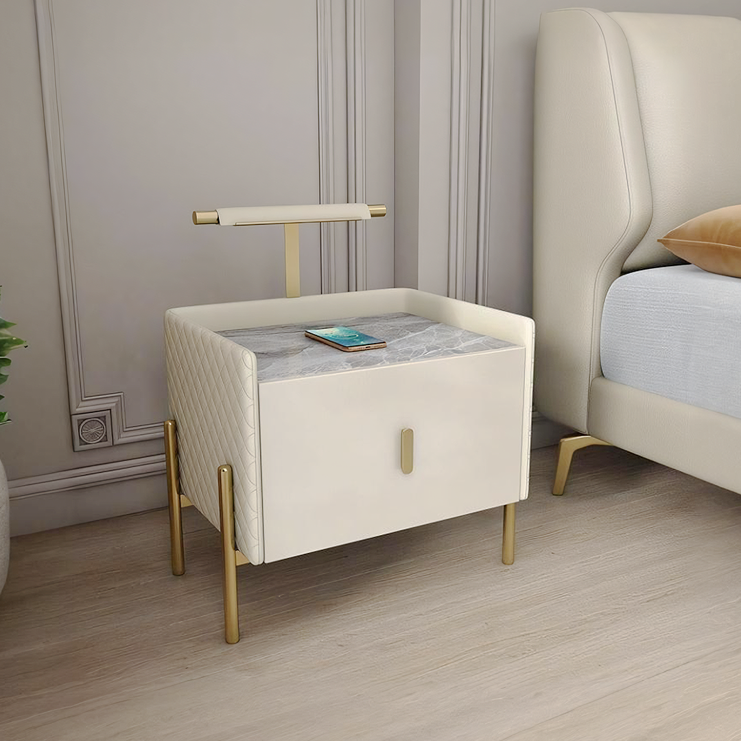 Taro Bedside Table, Cream-Weilai Concept-Weilai Concept