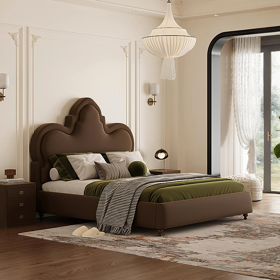 Thalia Wingback King Size Bed, Double Bed-Weilai Concept-Weilai Concept