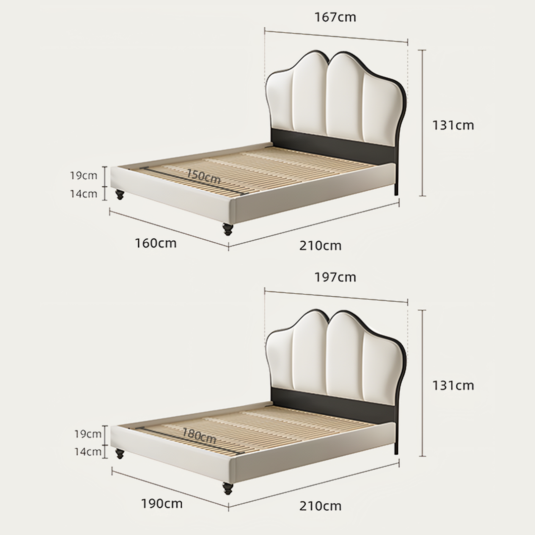 Tracy Cream King Size / Super King Size Bed, Cream-Weilai Concept-Weilai Concept