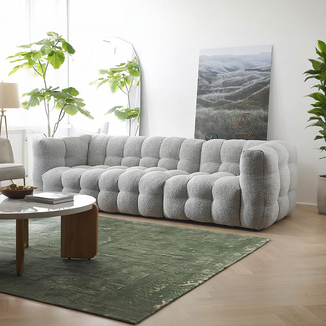 Zobah Two Seater, Three Seater Sofa, Grey Boucle-Weilai Concept-Weilai Concept