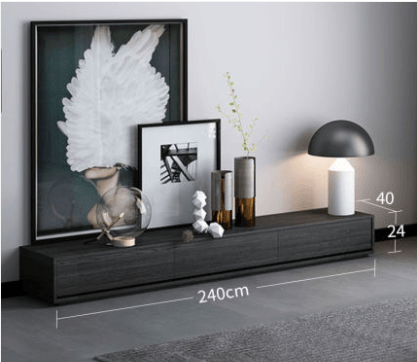 Agnes TV Stand, Black Oak-Weilai Concept-TV Stand B (240cm)-Weilai Concept