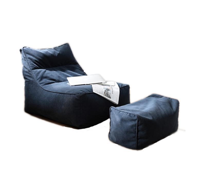 Andra Beanbag And Footstool-Weilai Concept-Blue-Weilai Concept