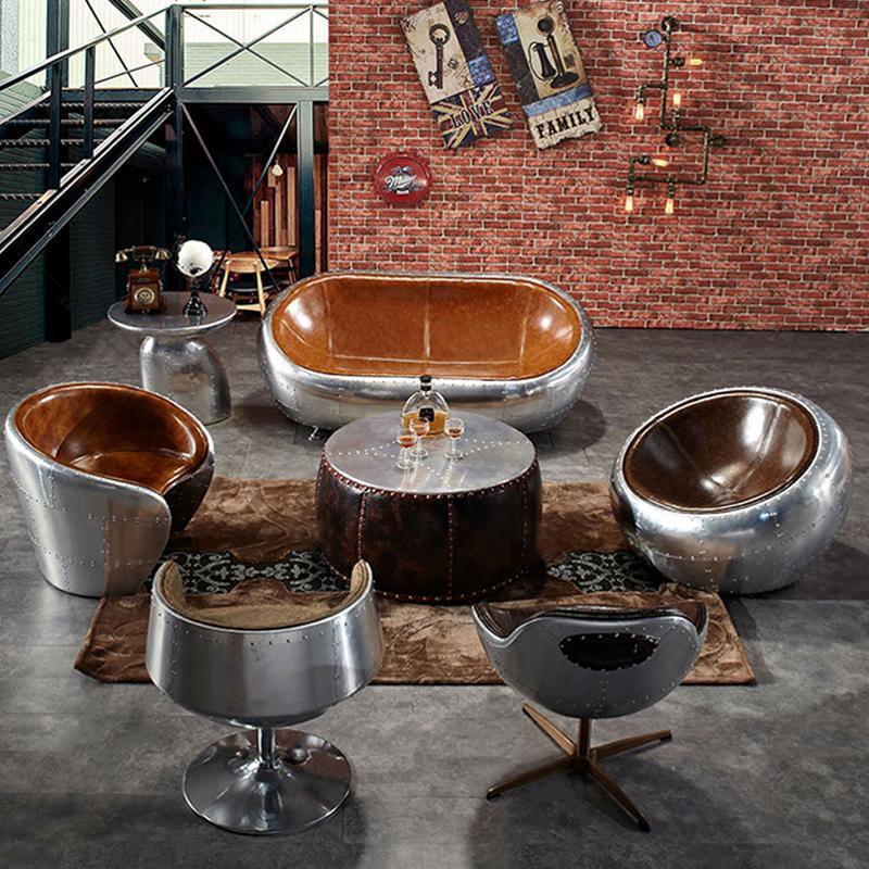 Aviator Airplane Tub Two Seater Sofa, Aluminum Loveseat-Sofas-Weilai Concept-Weilai Concept