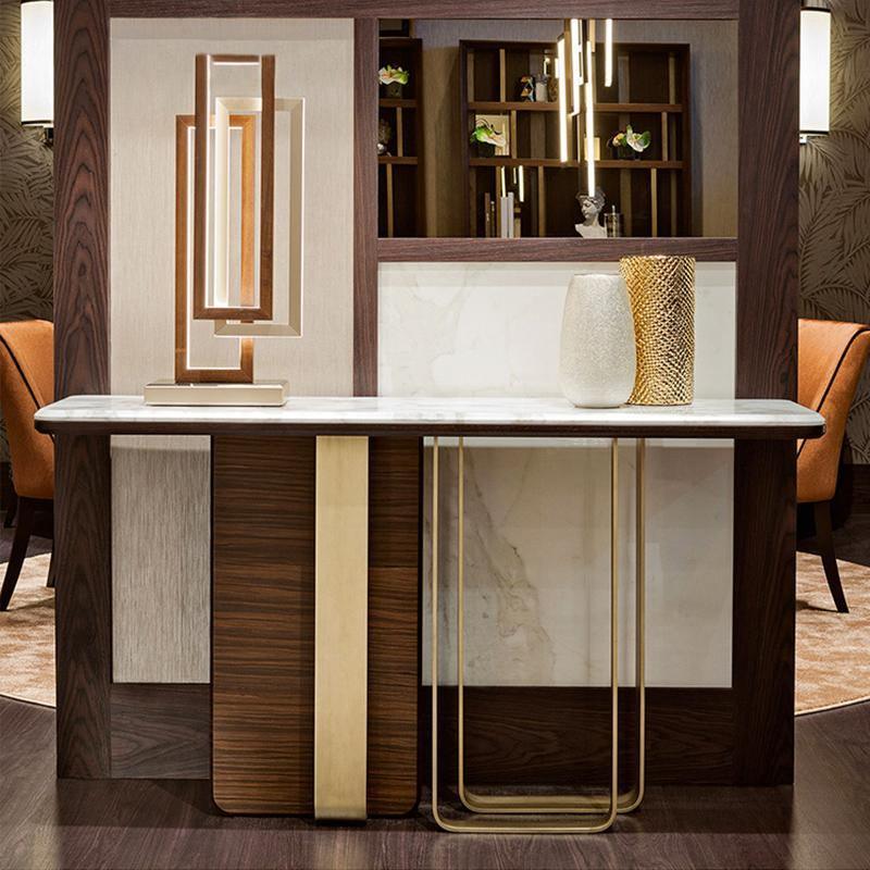 Barbican Console Table, Gold And Rosewood-Weilai Concept-Weilai Concept