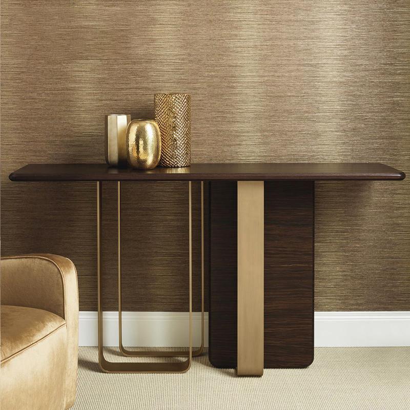 Barbican Console Table, Gold And Rosewood-Weilai Concept-Weilai Concept