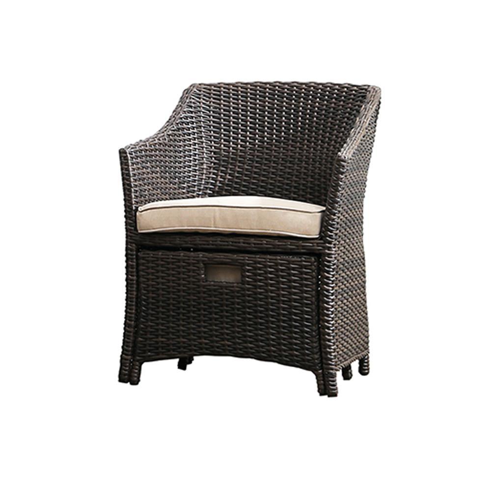 Bosco Rattan Garden Armchair And Ottoman, Indoor/ Outdoor Furniture-Weilai-Weilai Concept
