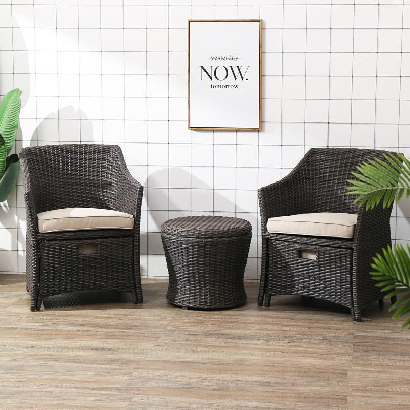 Bosco Rattan Garden Armchair And Ottoman, Indoor/ Outdoor Furniture-Weilai-Weilai Concept
