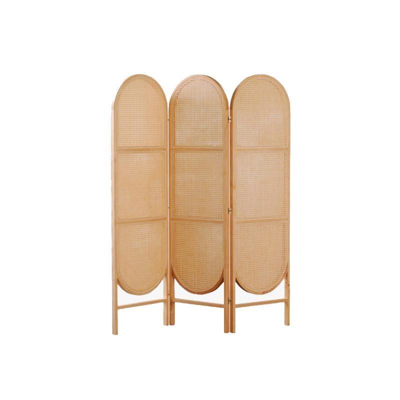 Cane Rattan Room Divider/ Screen, Oak-Weilai Concept-Weilai Concept