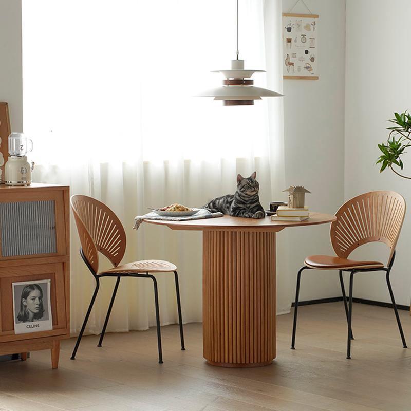 Cane Round Dining Table, Oak-Weilai Concept-Weilai Concept