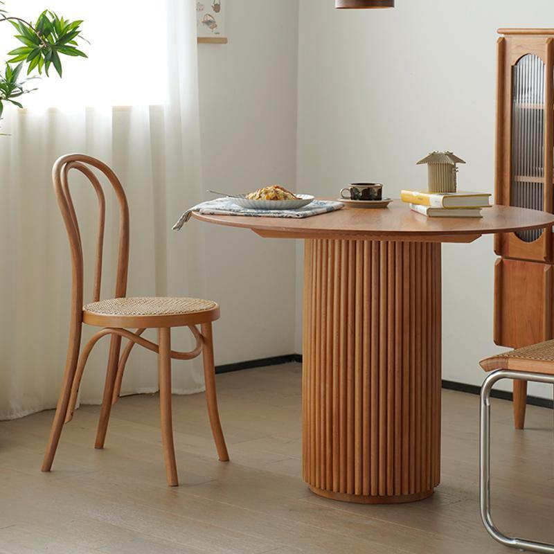 Cane Round Dining Table, Oak-Weilai Concept-Weilai Concept