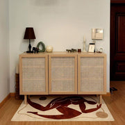 Gummy Cane Shoe Storage, Natural Rattan & Oak-Weilai Concept-Weilai Concept