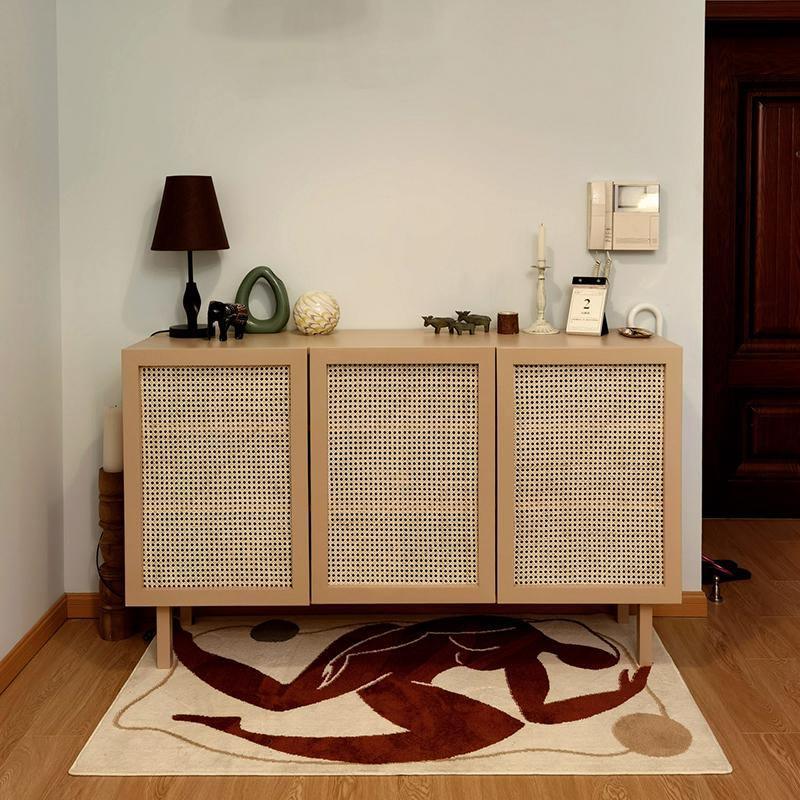 Gummy Cane Shoe Storage, Natural Rattan & Oak-Weilai Concept-Weilai Concept